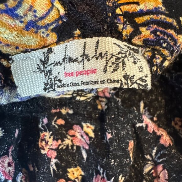 Intimately Free People East Willow Trapeze Slip Dress Black Combo Floral Size XS - Picture 5 of 12